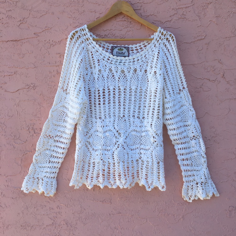 Tiara International Crocheted Top